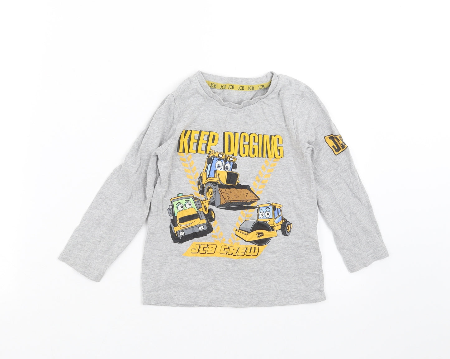 Nutmeg Boys Grey   Basic T-Shirt Size 4-5 Years  - Diggers