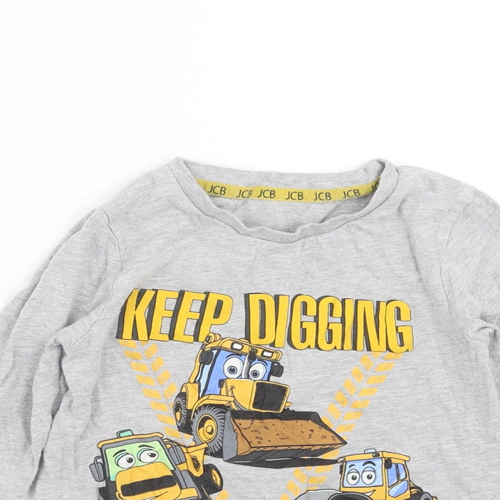 Nutmeg Boys Grey   Basic T-Shirt Size 4-5 Years  - Diggers