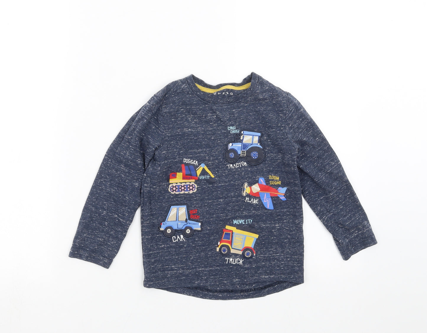Nutmeg Boys Blue   Basic T-Shirt Size 3-4 Years  - digger truck print