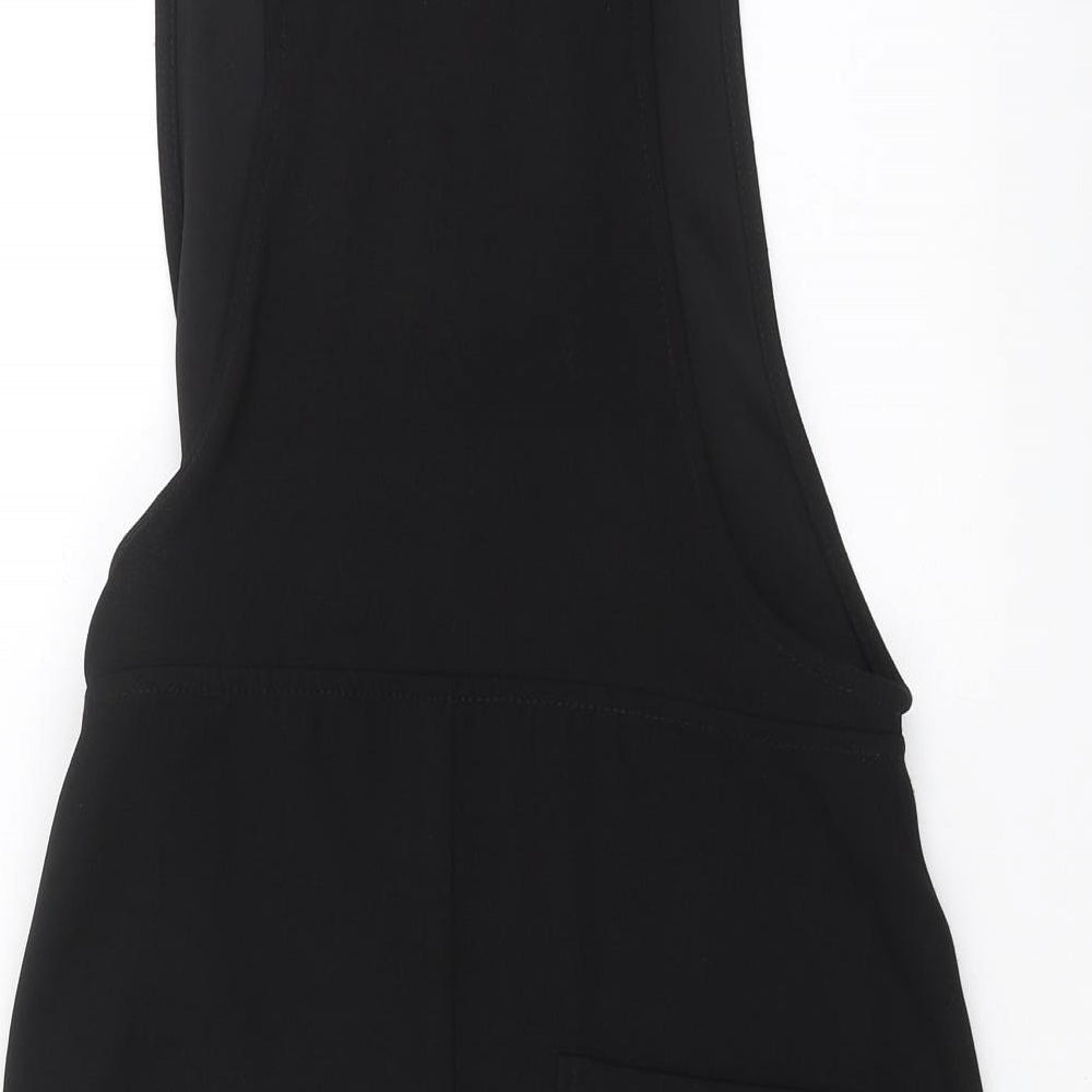 Topshop Womens Black   Pinafore/Dungaree Dress  Size 8