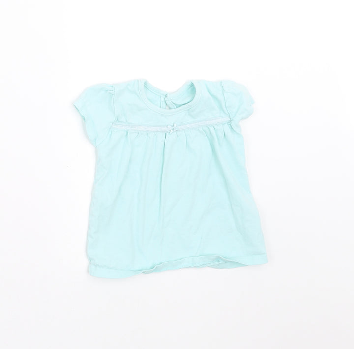 George Girls Blue   Basic T-Shirt Size 6-9 Months
