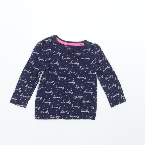 Primark Girls Blue   Basic T-Shirt Size 9-12 Months  - lovely