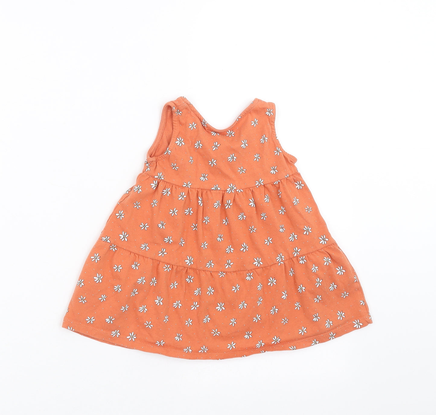 Primark Girls Orange Floral  Trapeze & Swing  Size 12-18 Months
