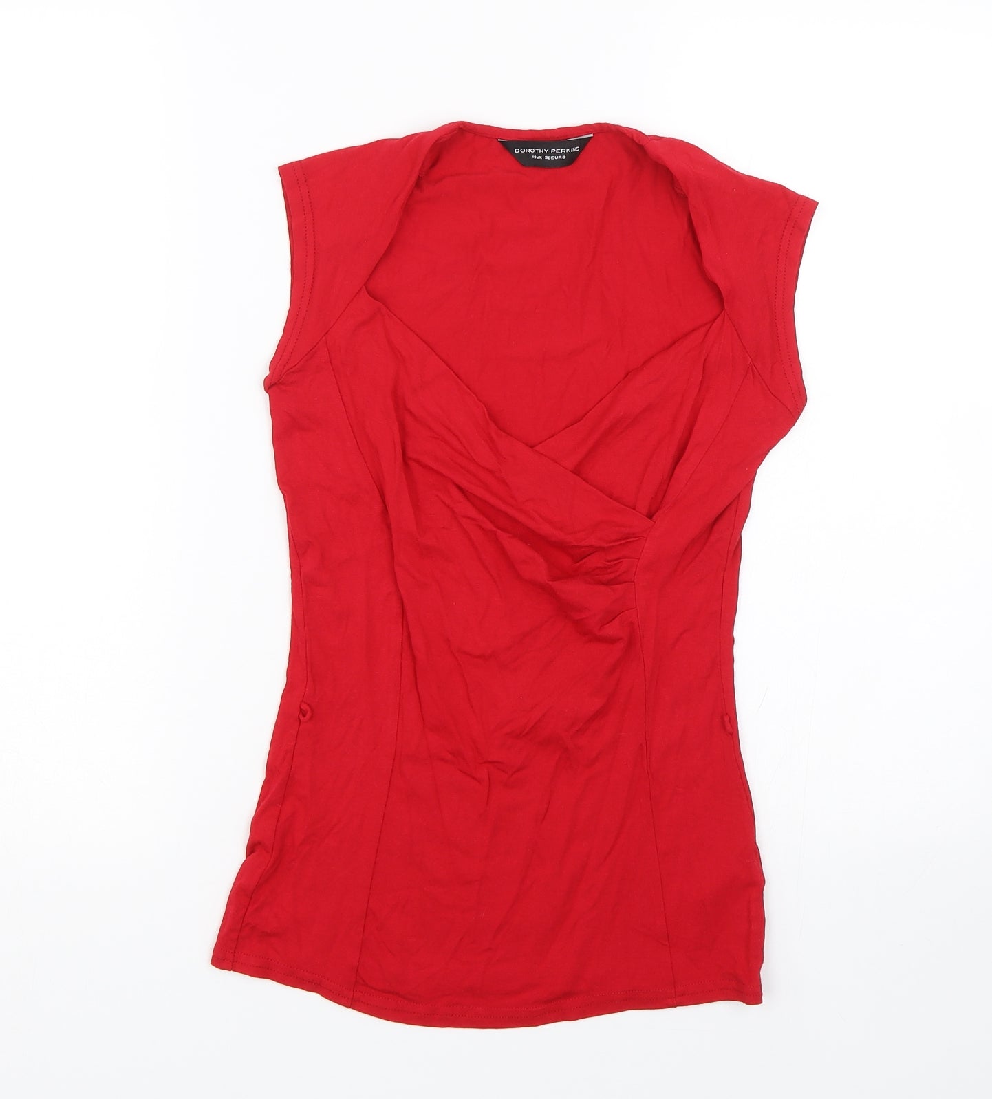 Dorothy Perkins Womens Red   Wrap T-Shirt Size 10