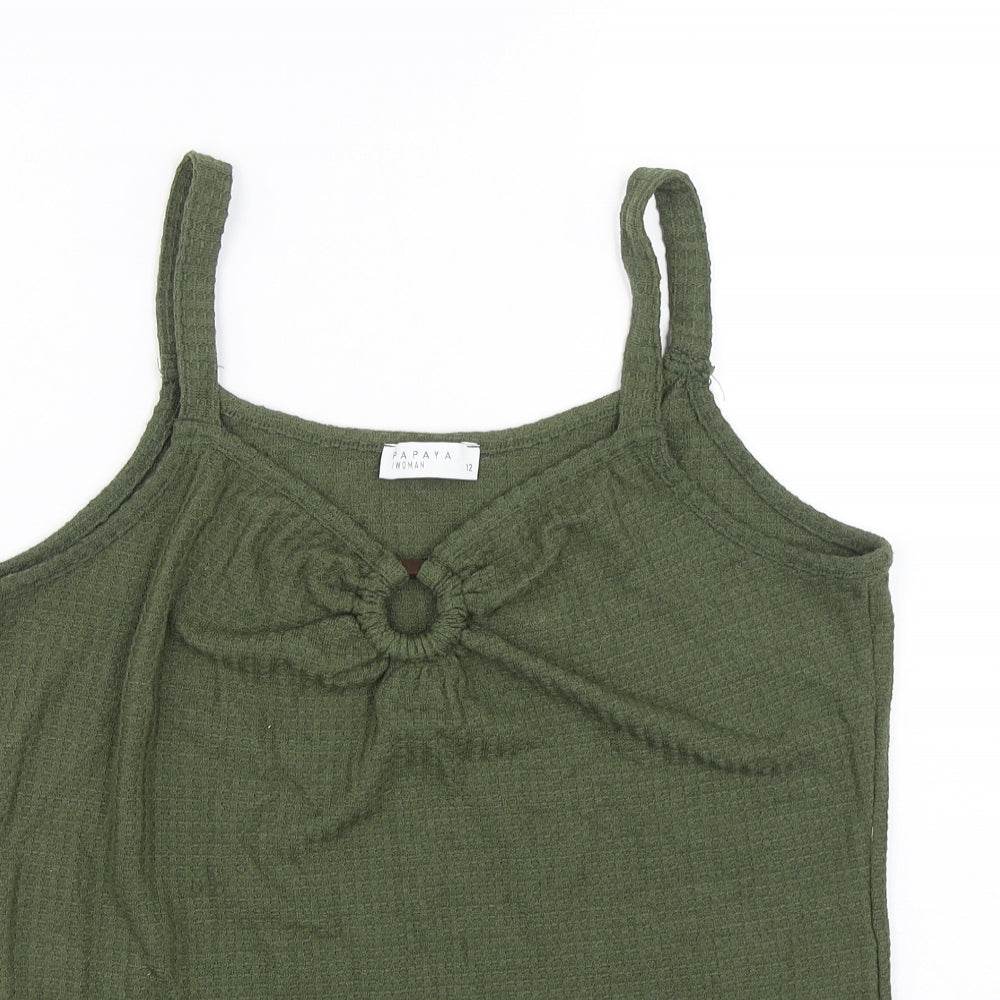 Papaya Womens Green   Basic Tank Size 12