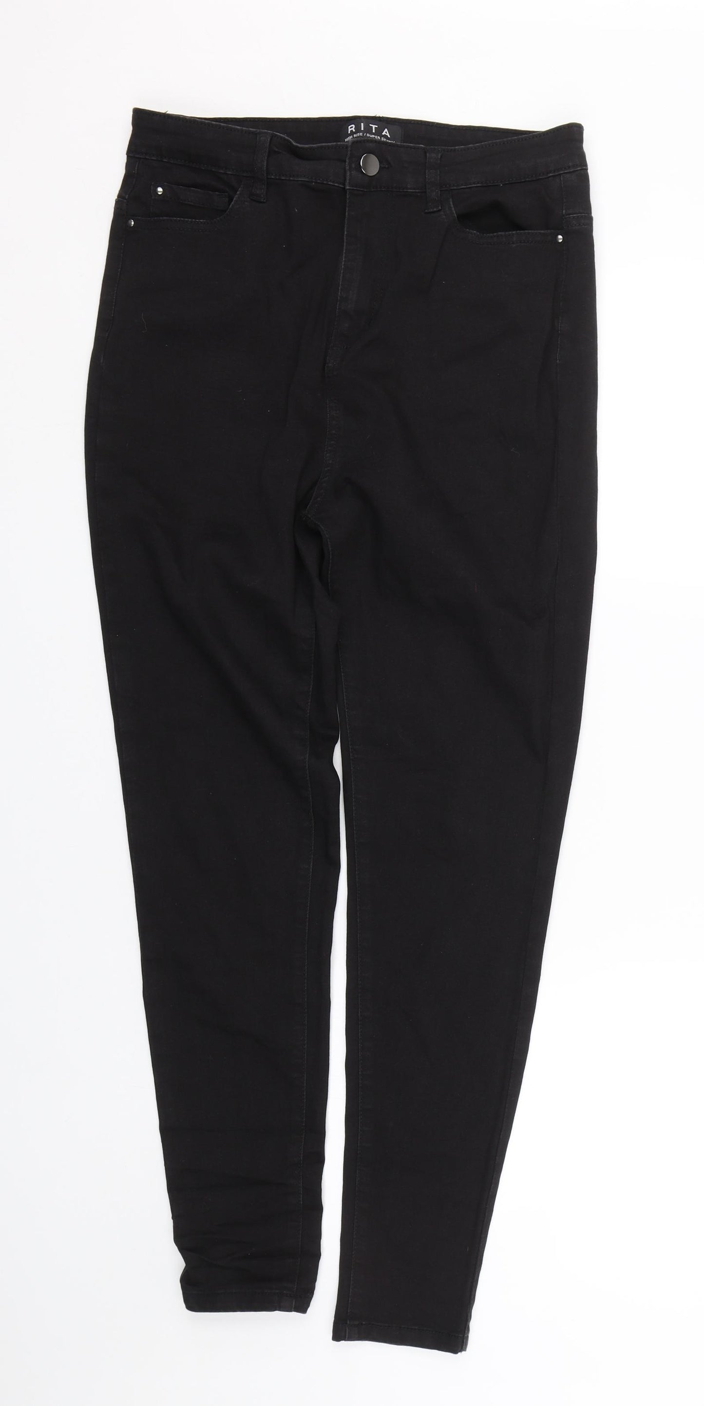 Peacocks Womens Black  Denim Skinny Jeans Size 12 L27 in