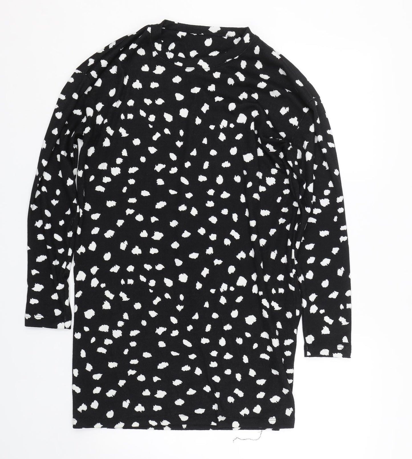 F&F Womens Black Polka Dot  Basic T-Shirt Size 12