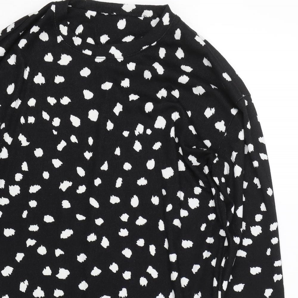 F&F Womens Black Polka Dot  Basic T-Shirt Size 12