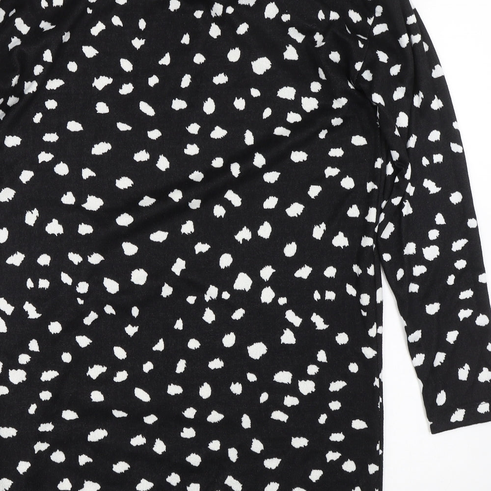 F&F Womens Black Polka Dot  Basic T-Shirt Size 12