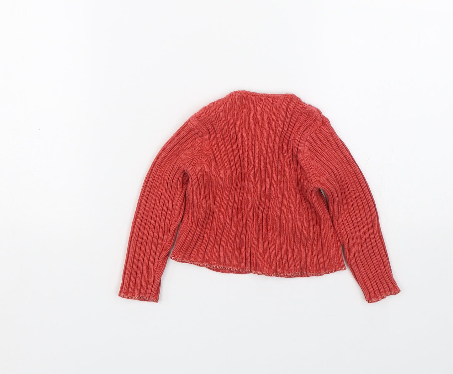 M&S Girls Red   Cardigan Jumper Size 9-12 Months  - cat