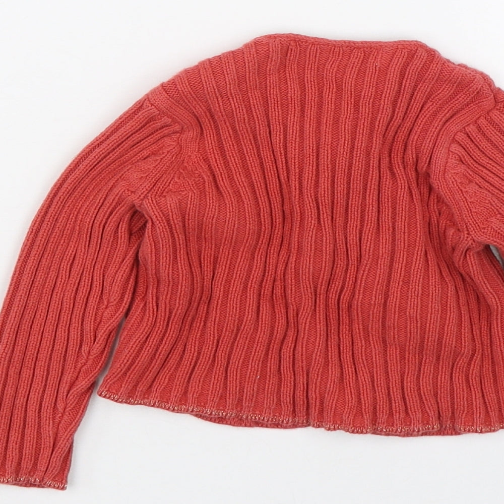 M&S Girls Red   Cardigan Jumper Size 9-12 Months  - cat
