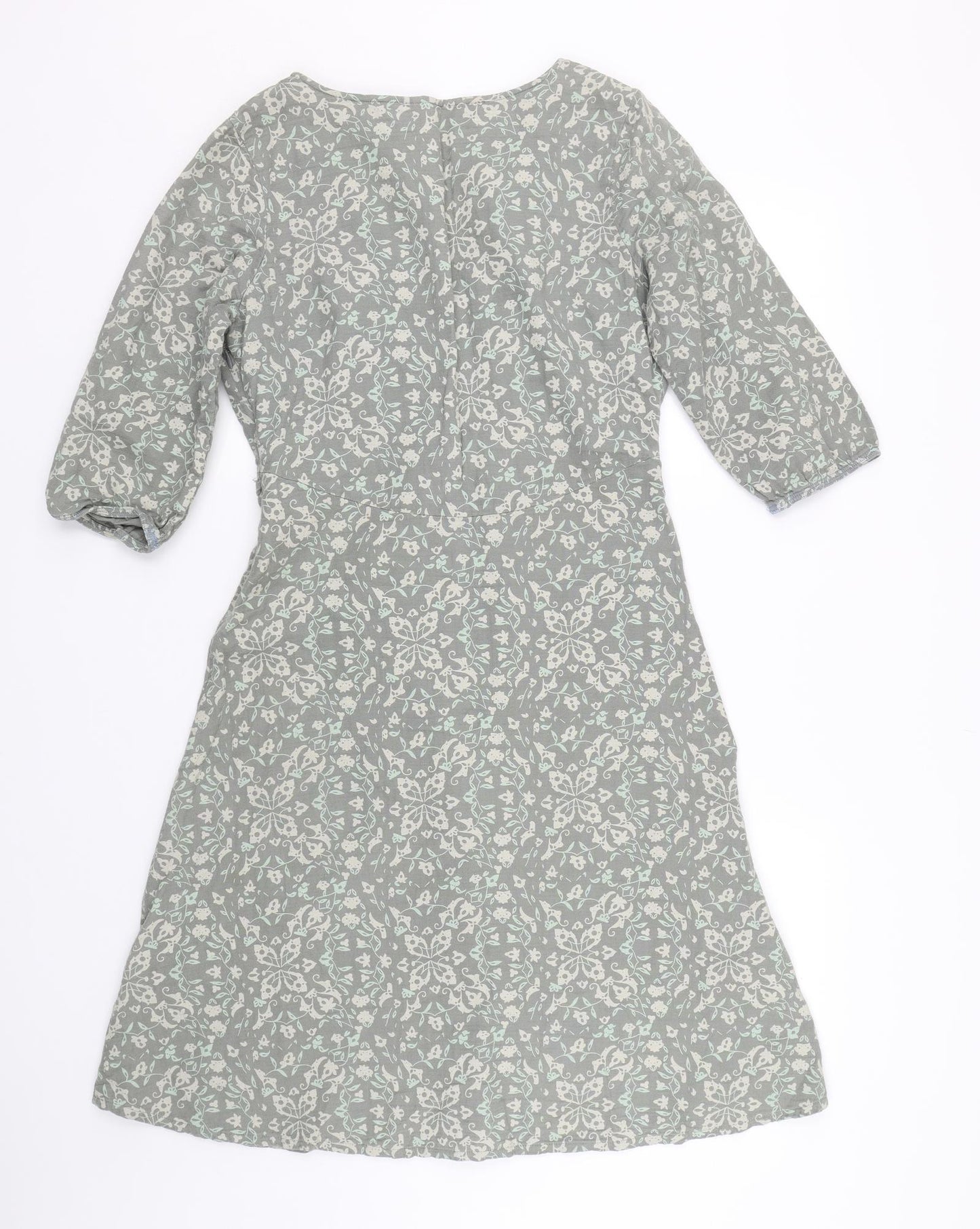 White Stuff Womens Green Floral  T-Shirt Dress  Size 12