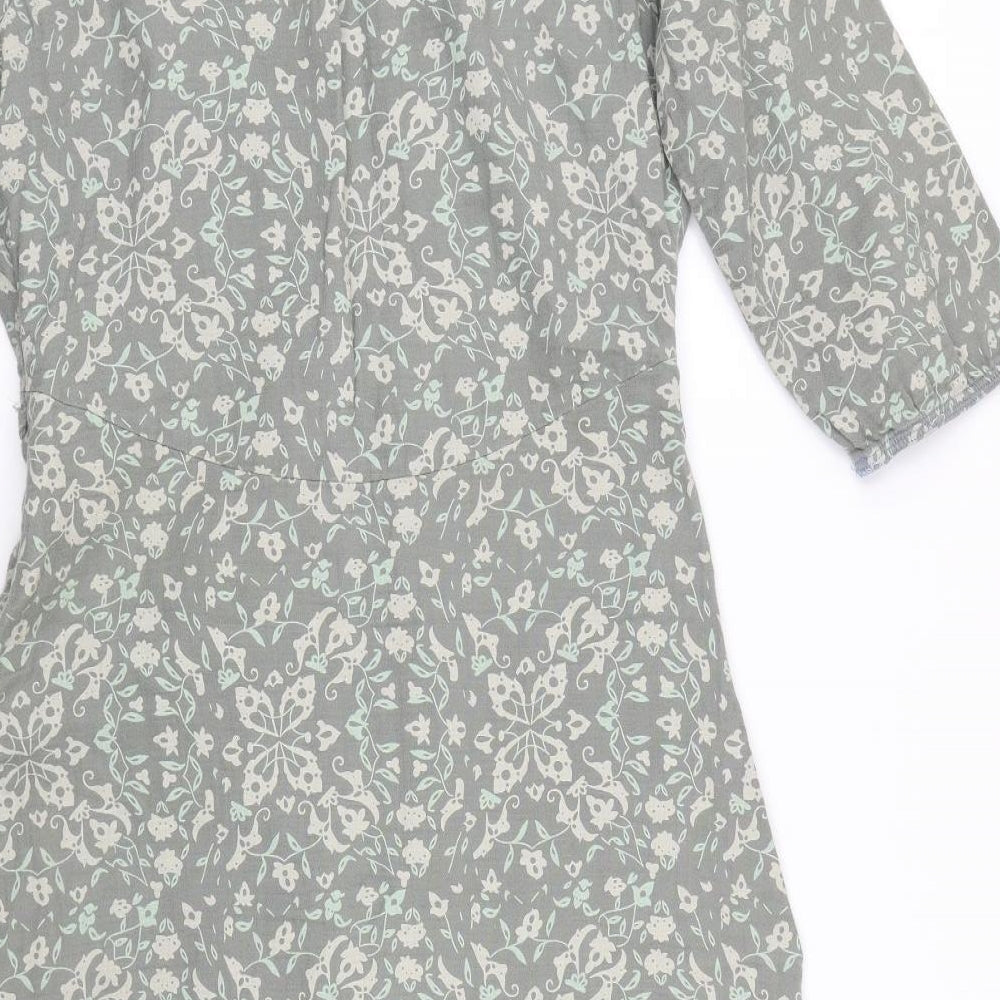 White Stuff Womens Green Floral  T-Shirt Dress  Size 12