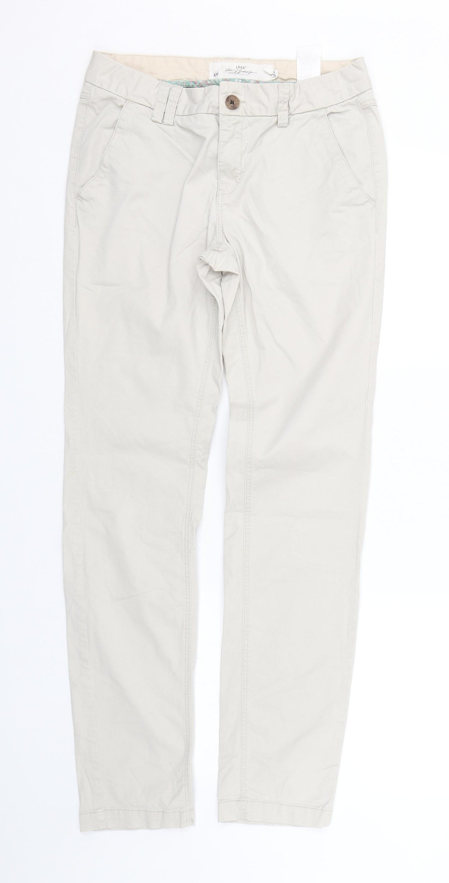 H&M Womens Beige   Trousers  Size 8 L29 in