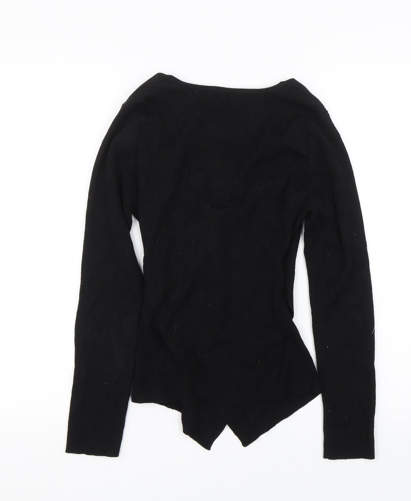 M&Co Womens Black   Wrap T-Shirt Size 12