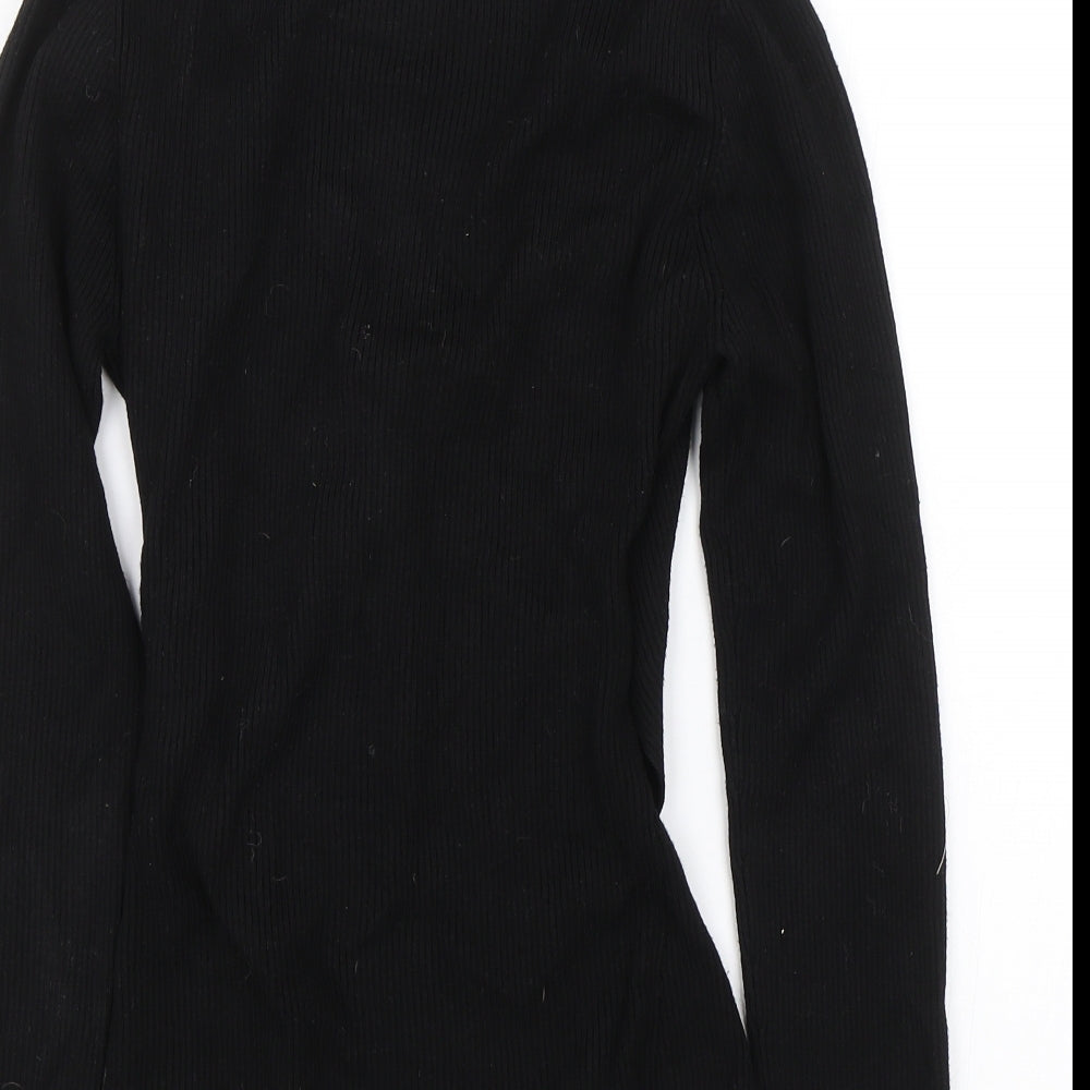 M&Co Womens Black   Wrap T-Shirt Size 12