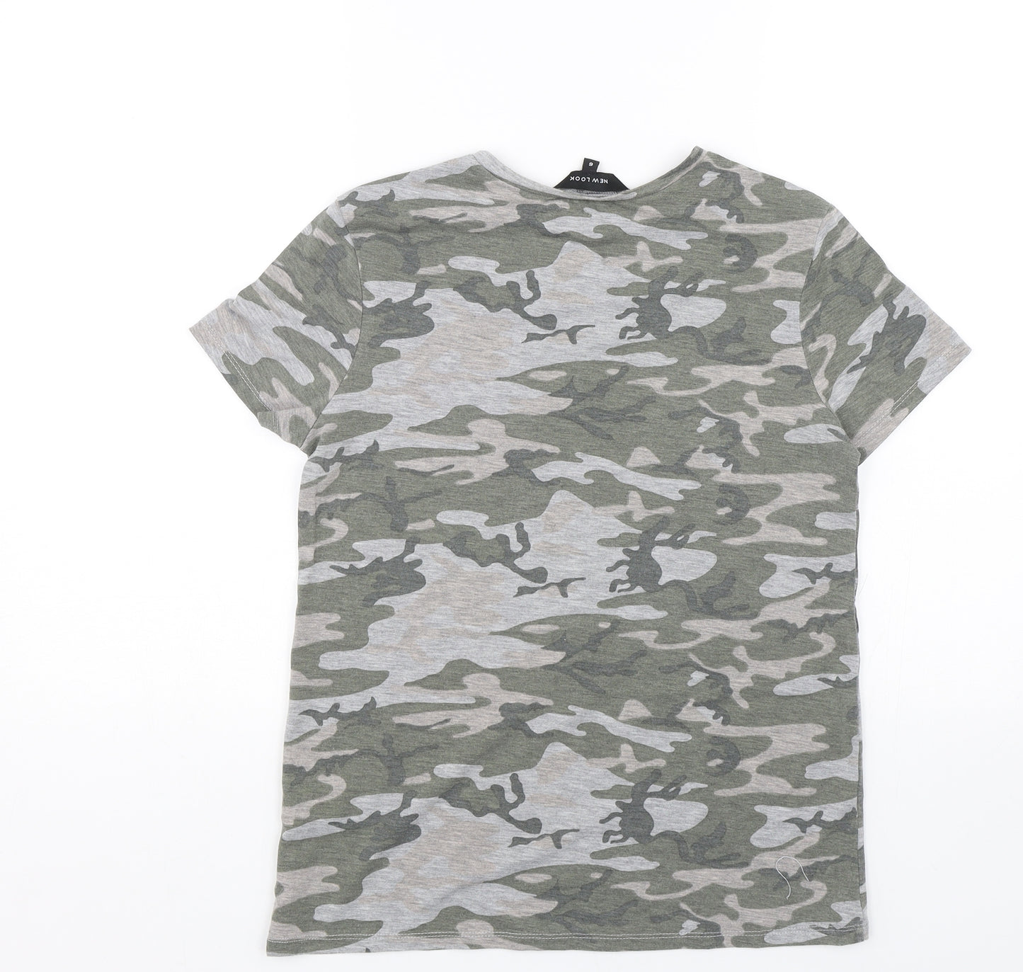 New Look Womens Green Camouflage  Basic T-Shirt Size 6