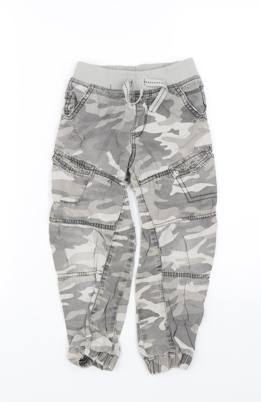 George Boys Grey Camouflage  Cargo Trousers Size 5-6 Years