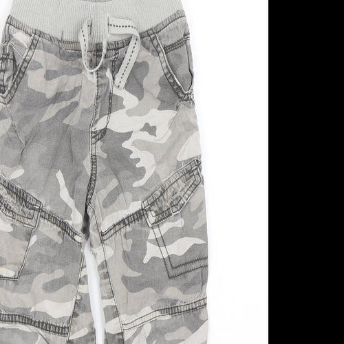 George Boys Grey Camouflage  Cargo Trousers Size 5-6 Years