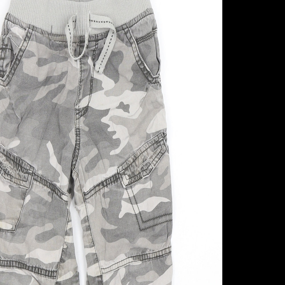 George Boys Grey Camouflage  Cargo Trousers Size 5-6 Years