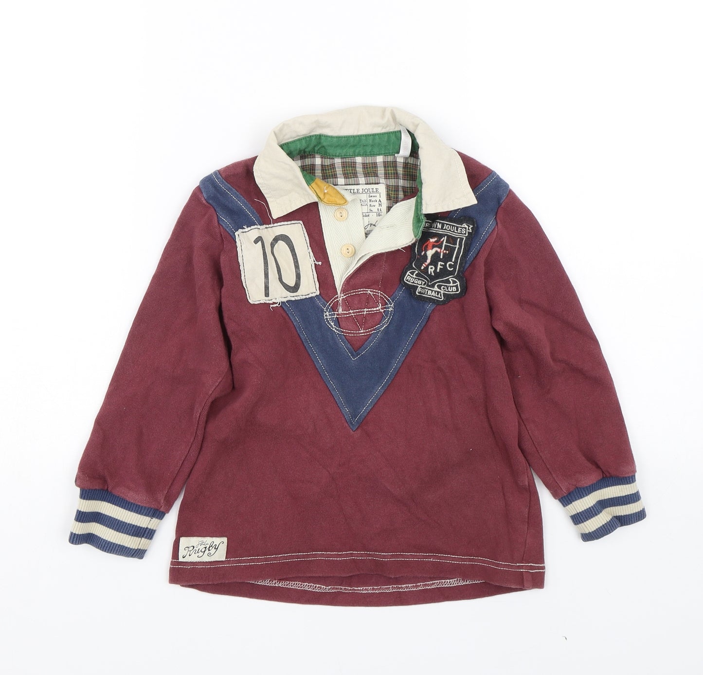 Joules Boys Red   Basic Polo Size 4 Years  - Rugby