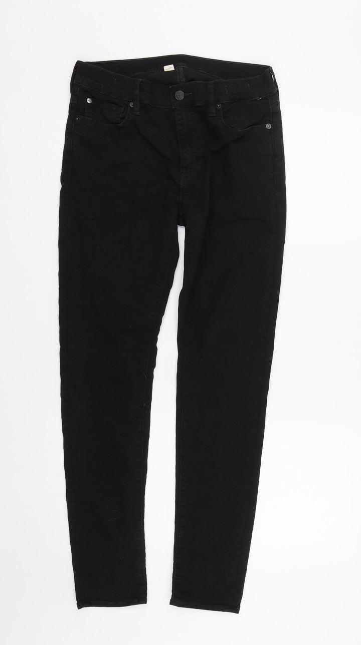 Preworn Womens Black  Denim Skinny Jeans Size 32 L27.5 in