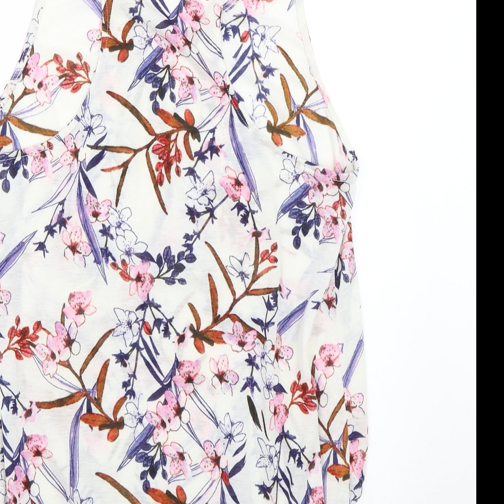H&M Womens White Floral  Basic Tank Size S