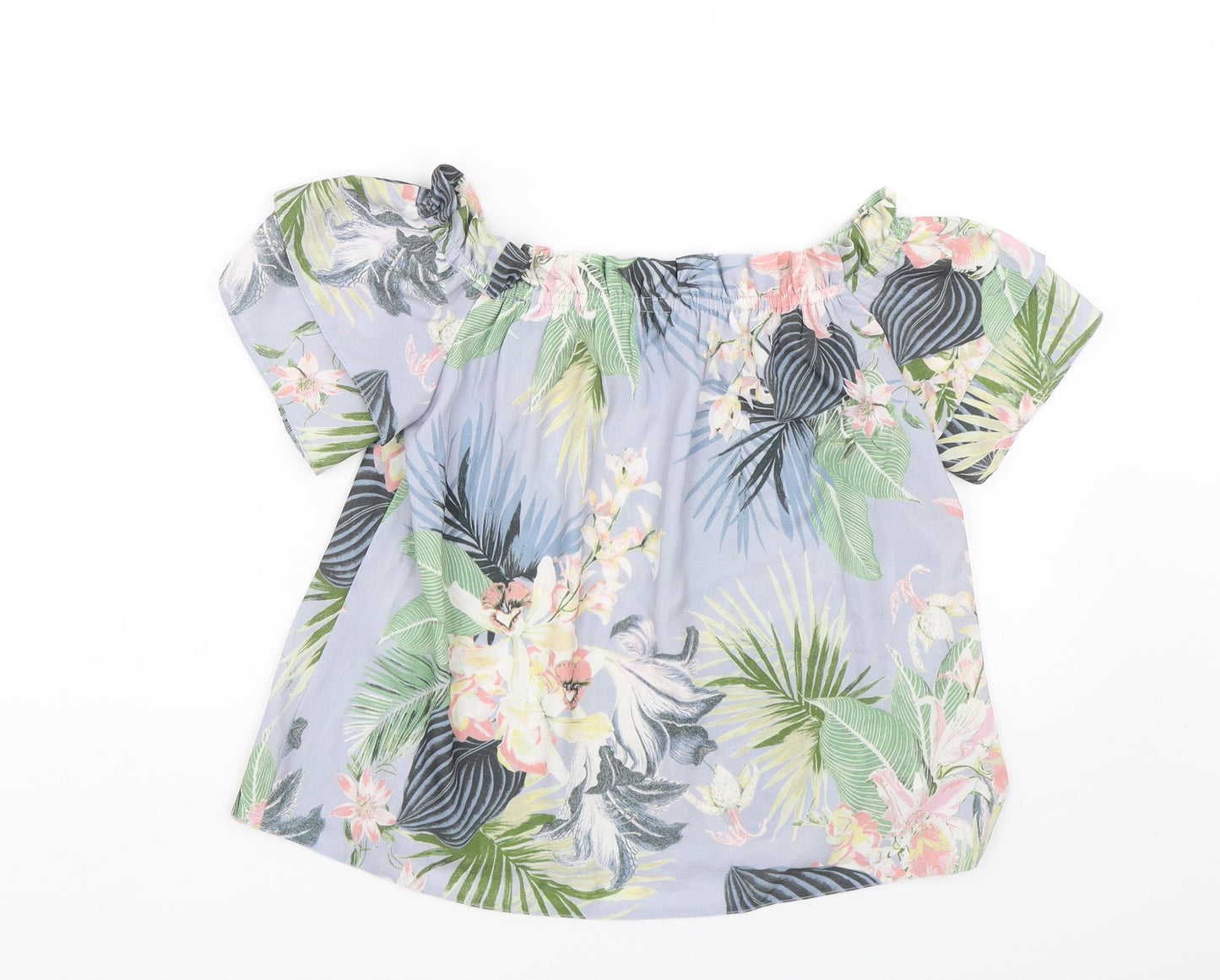 Dorothy Perkins Womens Blue Floral  Basic T-Shirt Size 8