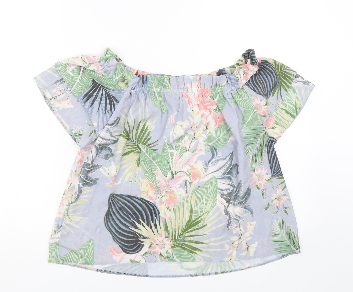 Dorothy Perkins Womens Blue Floral  Basic T-Shirt Size 8