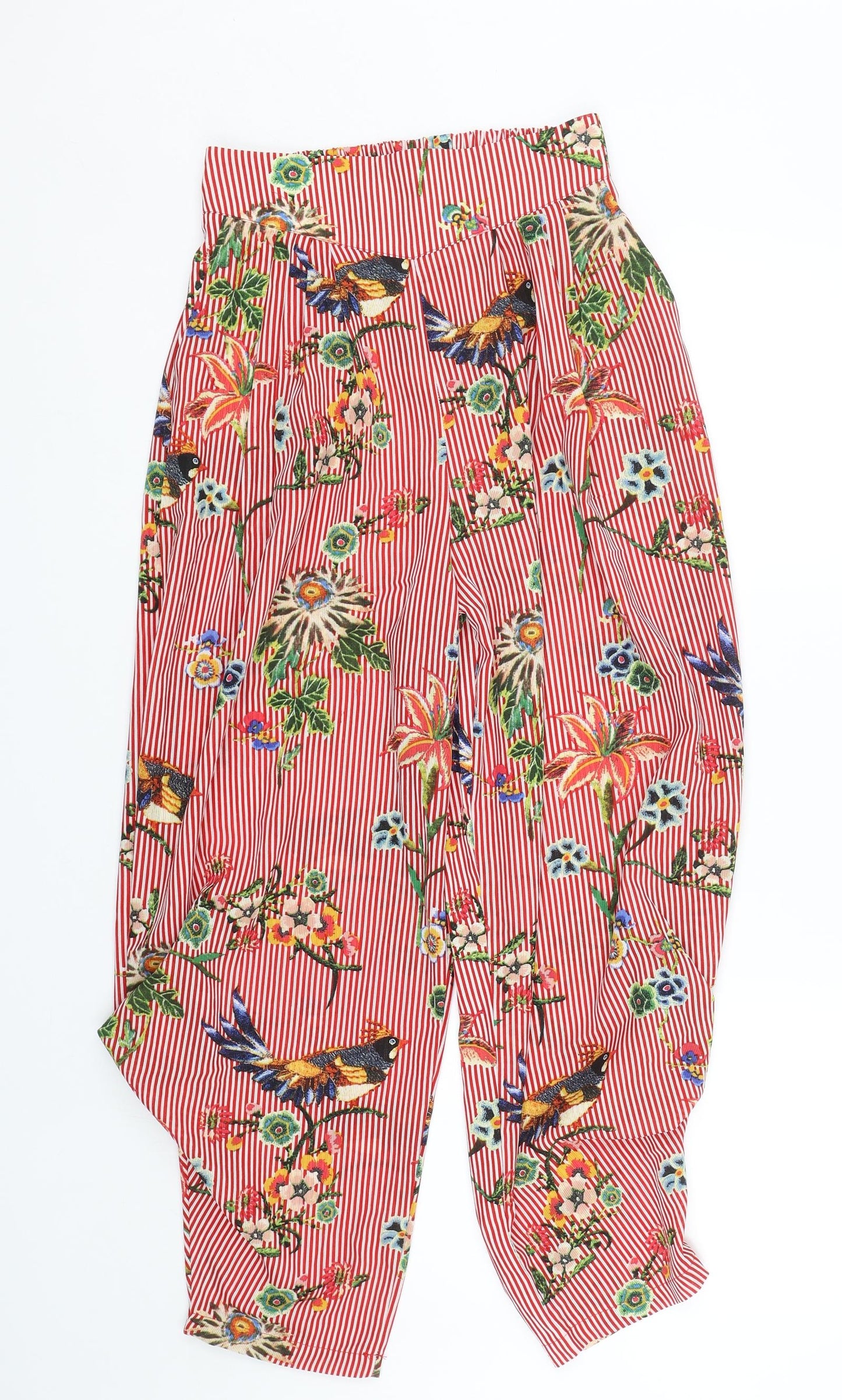 Tenki Womens Red Striped  Capri Trousers Size S L23 in