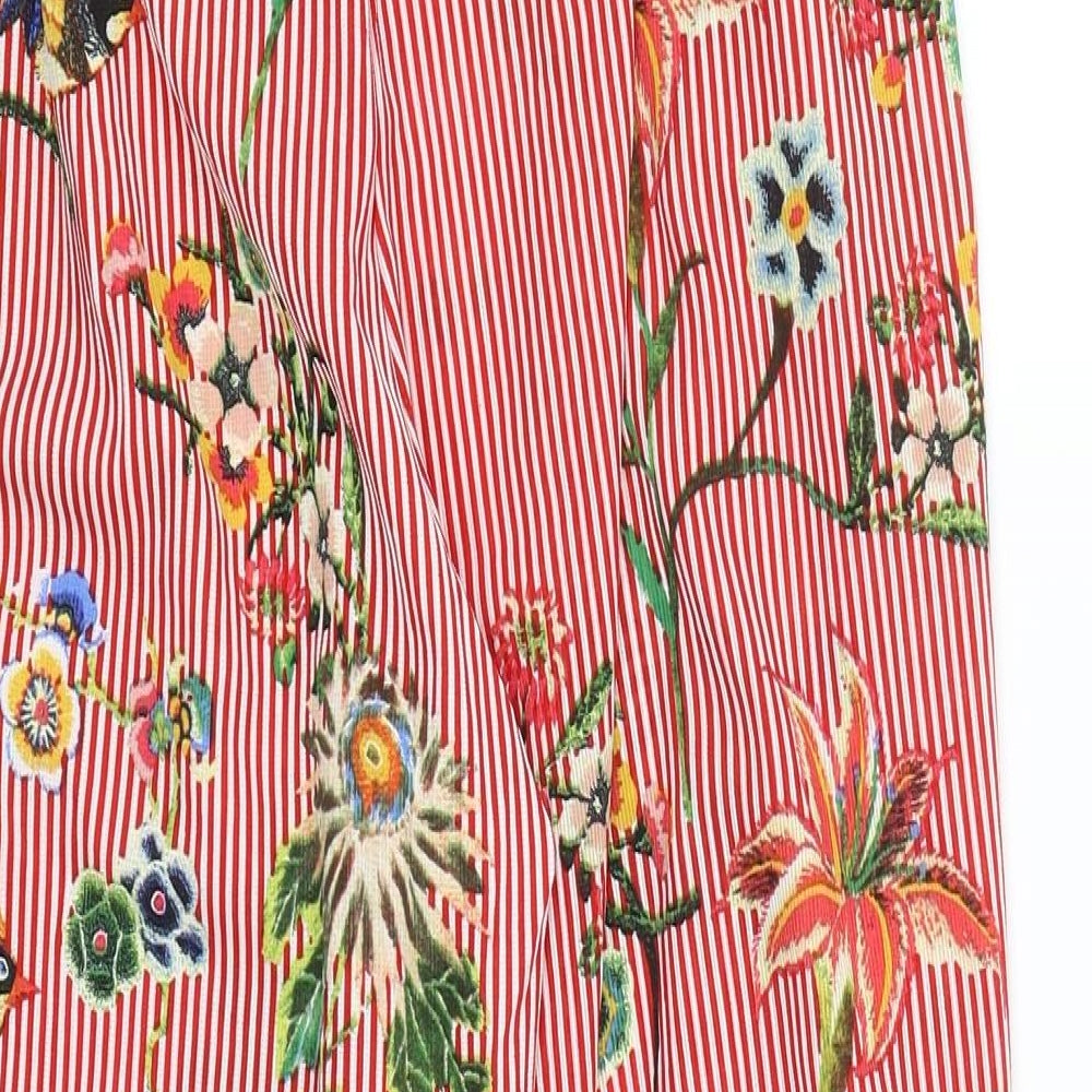Tenki Womens Red Striped  Capri Trousers Size S L23 in