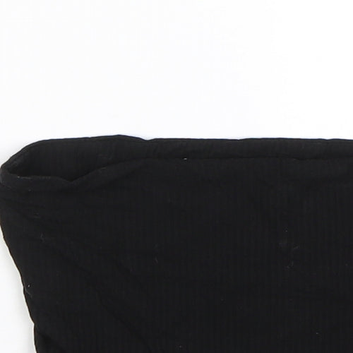 Topshop Womens Black Striped  Wrap T-Shirt Size 8