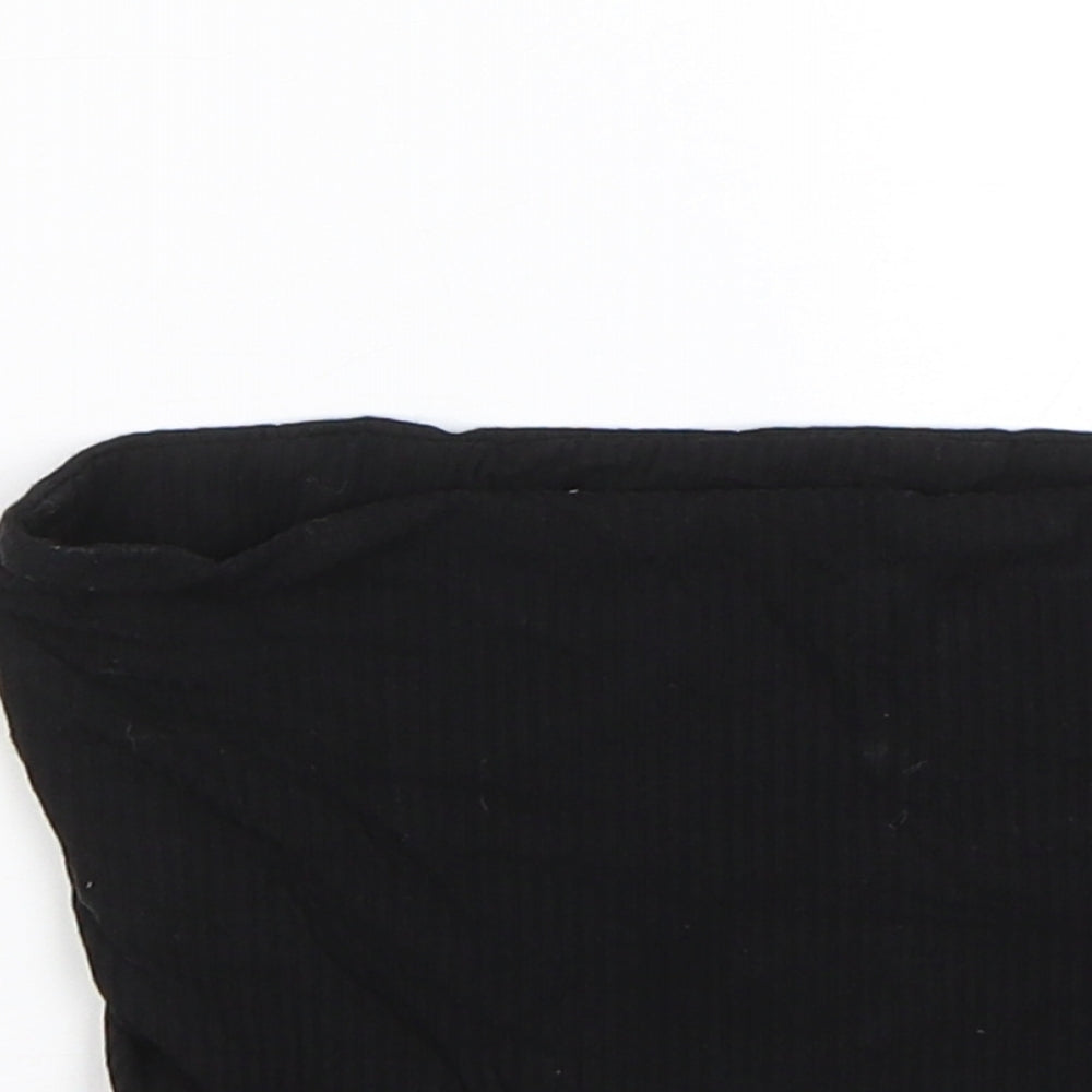 Topshop Womens Black Striped  Wrap T-Shirt Size 8