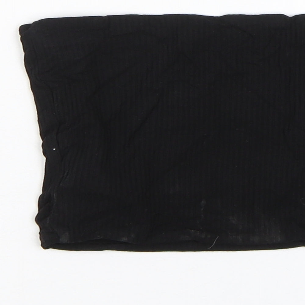 Topshop Womens Black Striped  Wrap T-Shirt Size 8