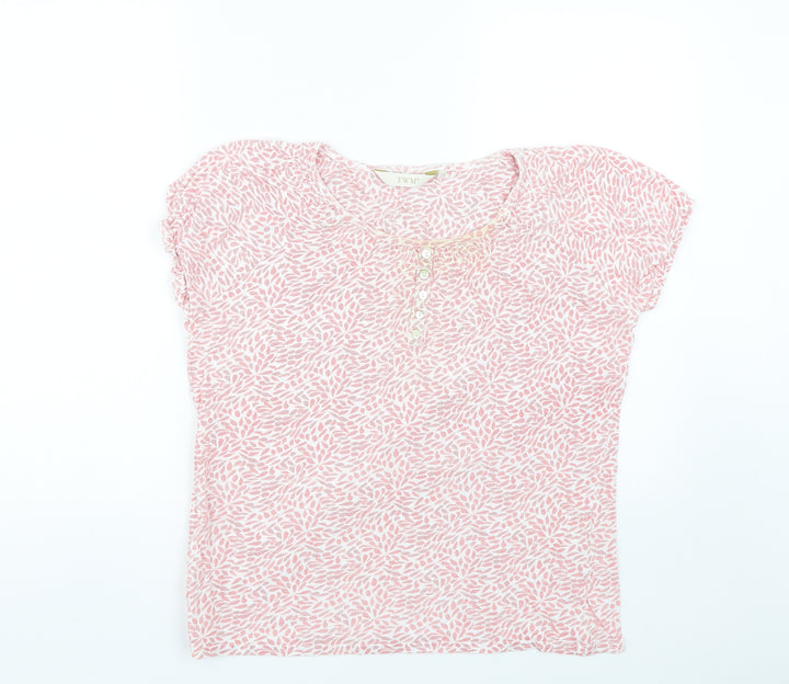 EWM Womens Red Floral Basic T-Shirt Size M