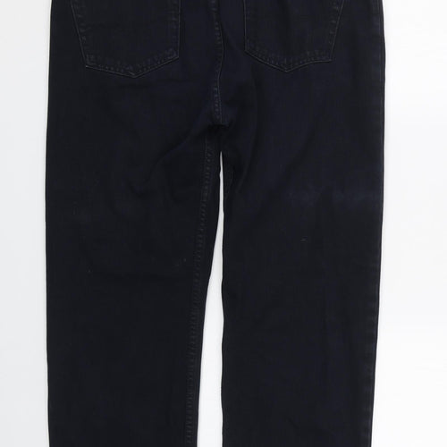 M&S Mens Black  Denim Straight Jeans Size 36 L27 in