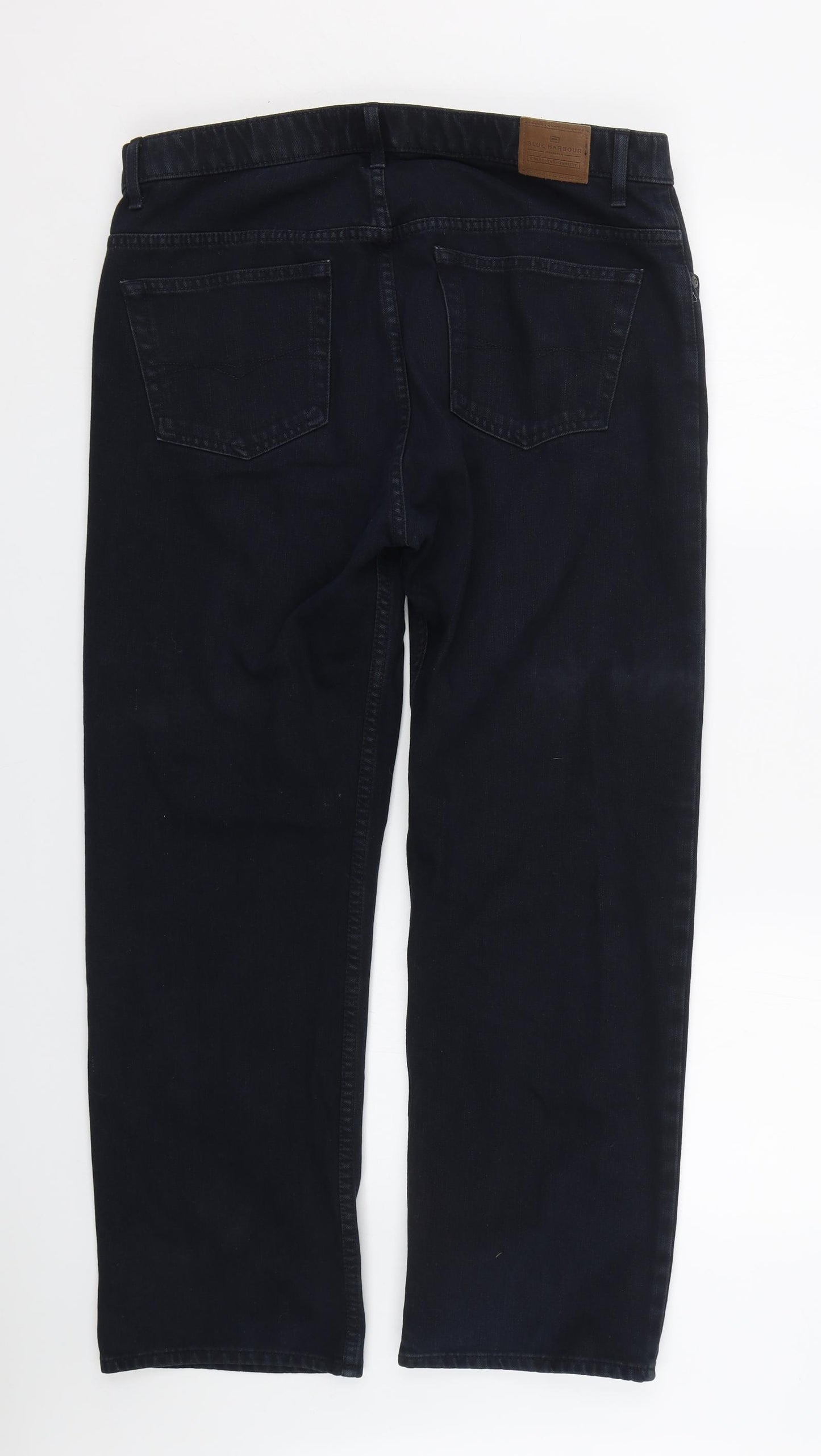 M&S Mens Black  Denim Straight Jeans Size 36 L27 in