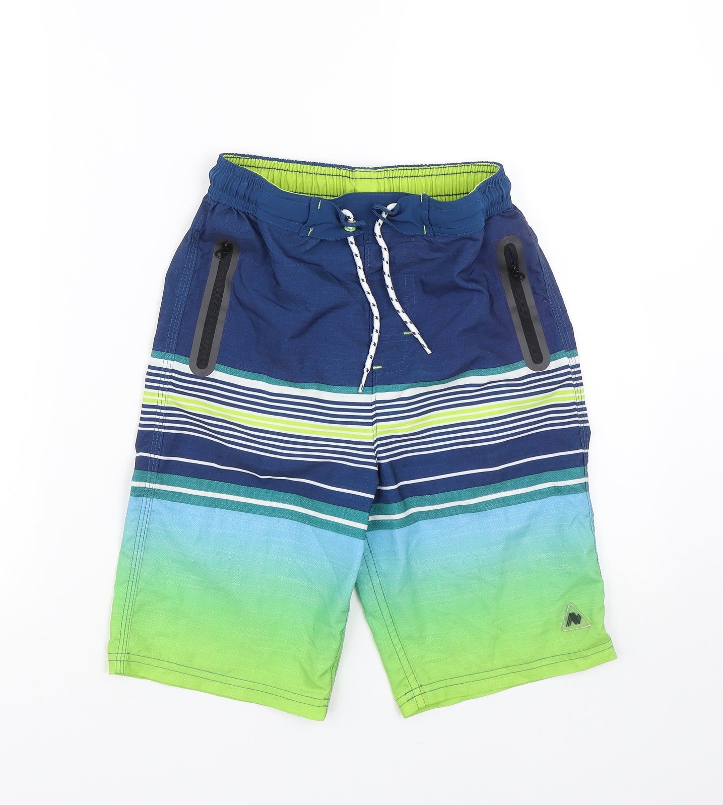 NEXT Boys Green Striped  Sweat Shorts Size 10 Years - Swim Short