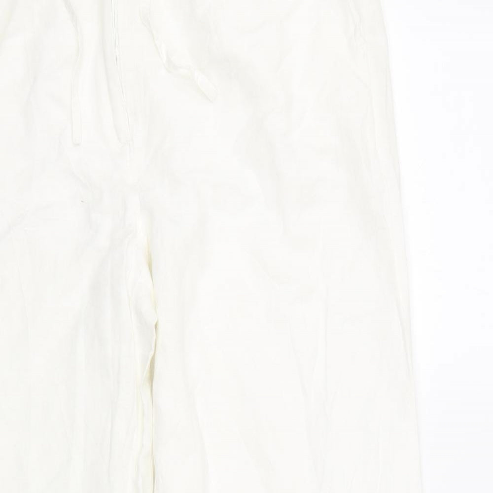 Share Womens White Floral  Trousers  Size 12 L27 in
