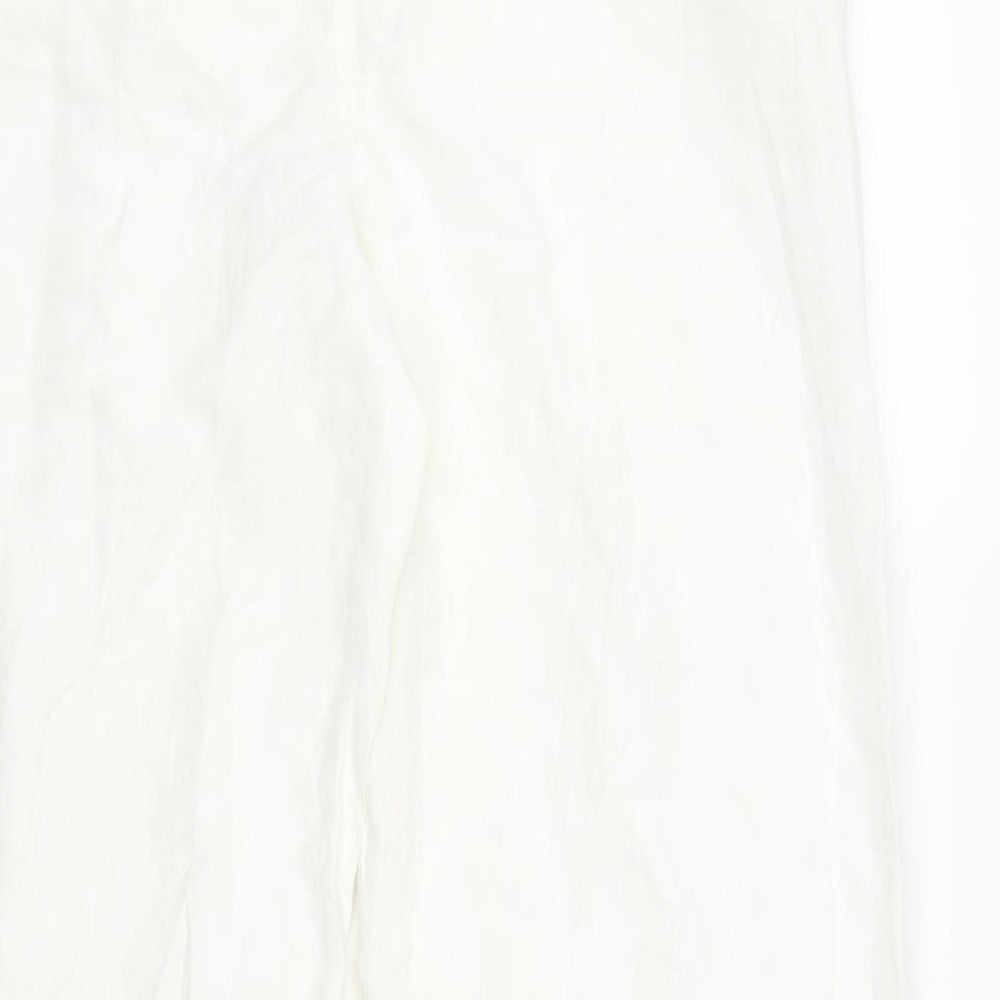 Share Womens White Floral  Trousers  Size 12 L27 in
