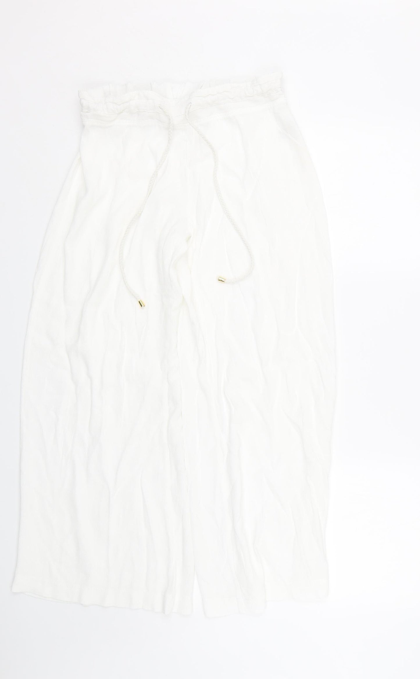 M&S Womens White   Trousers  Size 14 L25.5 in