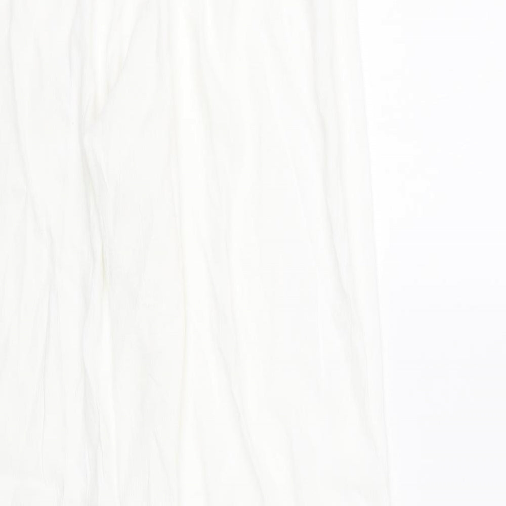 M&S Womens White   Trousers  Size 14 L25.5 in