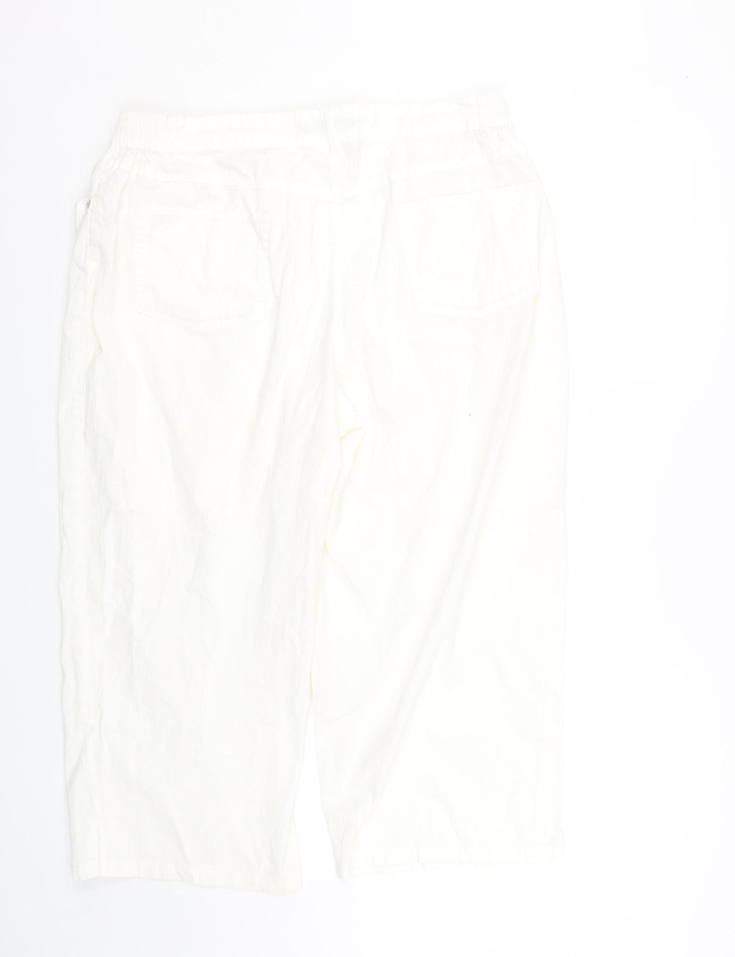 Furcom Womens White   Cropped Trousers Size 12 L21 in
