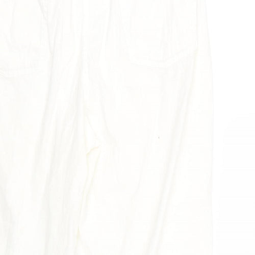 Furcom Womens White   Cropped Trousers Size 12 L21 in