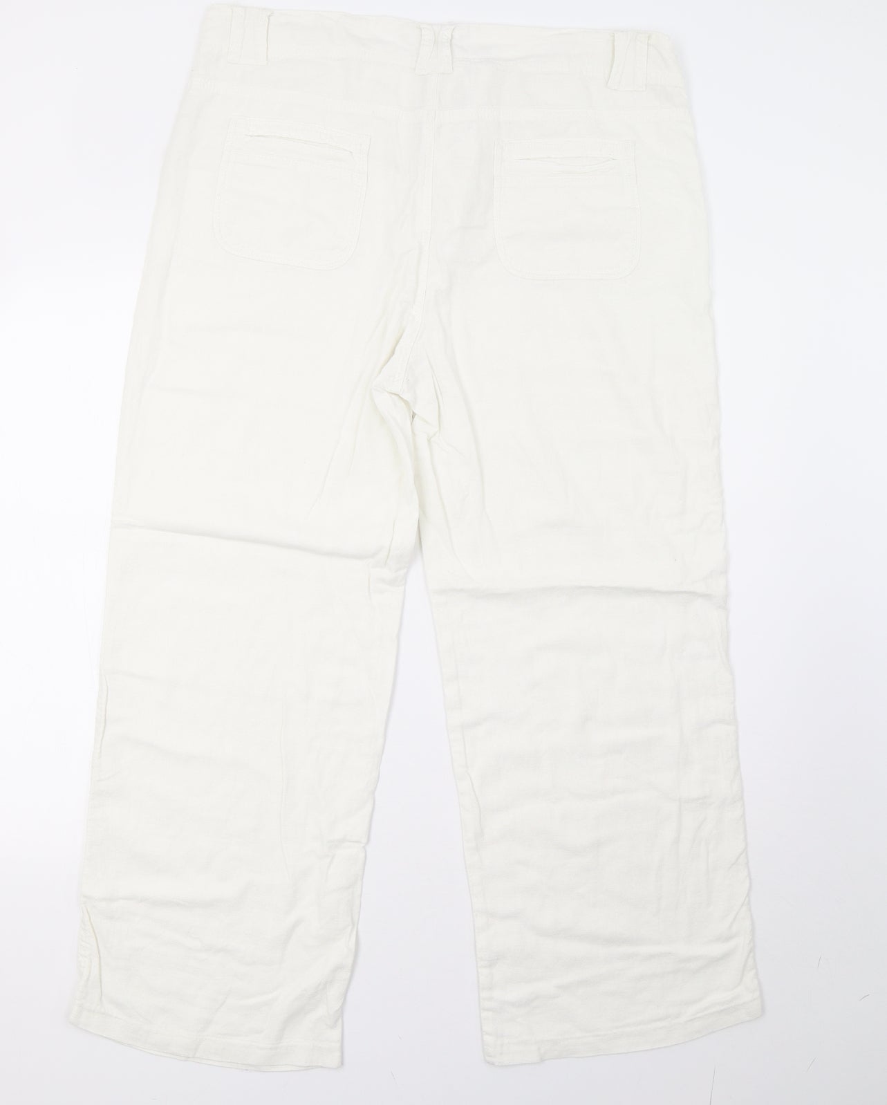 Preworn Womens White   Trousers  Size 16 L32 in