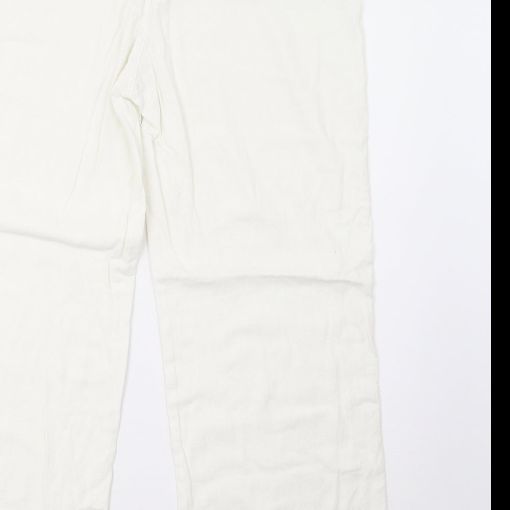 Preworn Womens White   Trousers  Size 16 L32 in