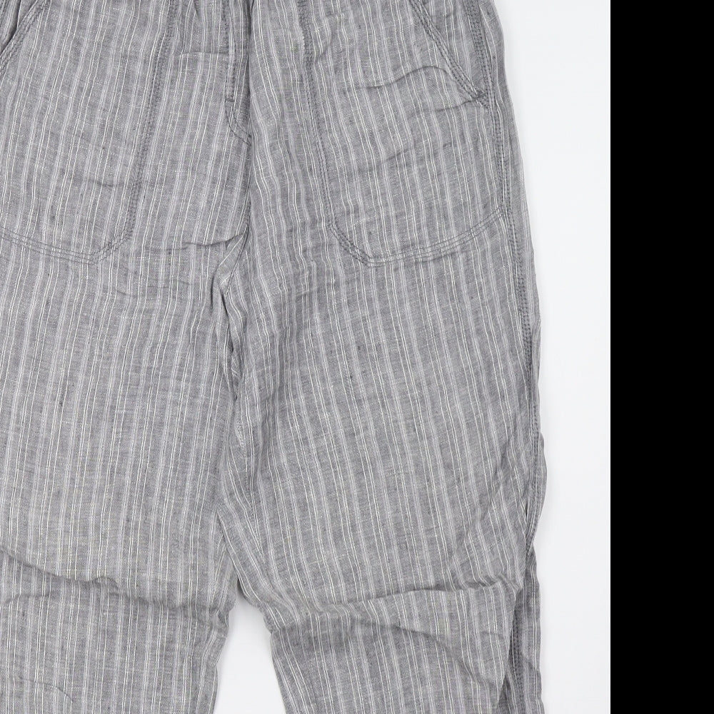 Marks and Spencer Womens Grey Striped  Trousers  Size 14 L30 in