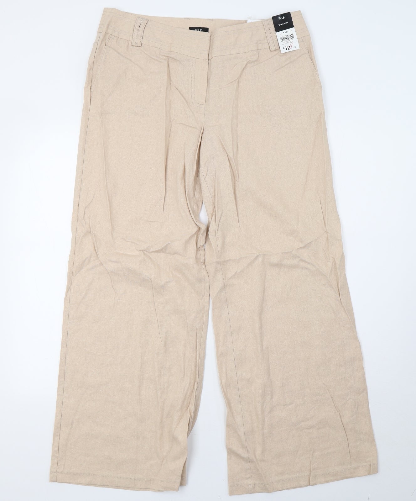 F&F Womens Beige   Trousers  Size 14 L31 in