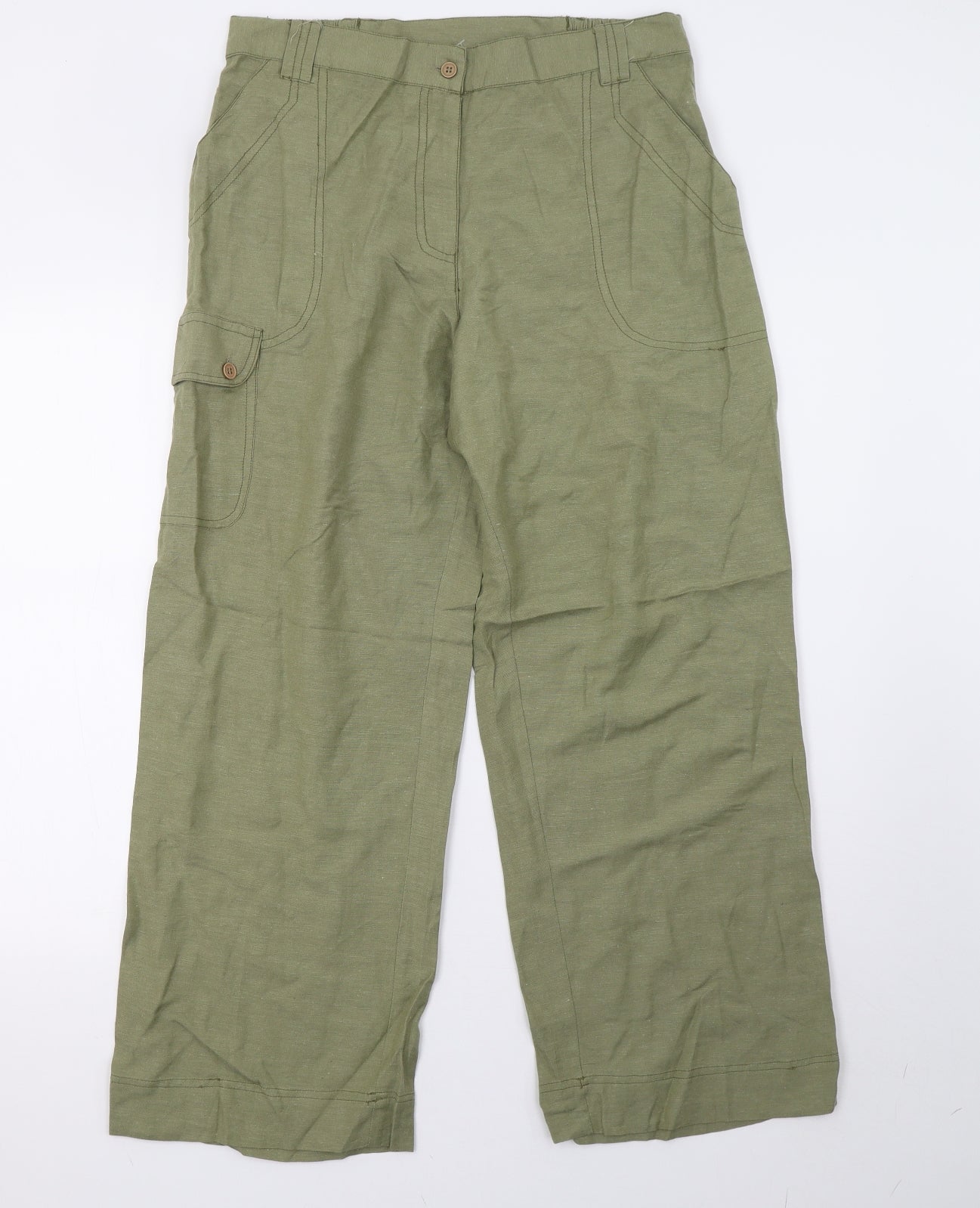 Casual Comfort Womens Green   Trousers  Size 14 L28 in