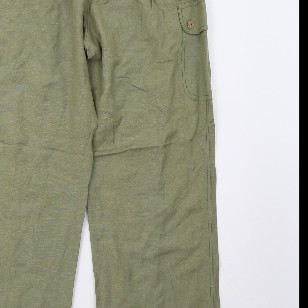 Casual Comfort Womens Green   Trousers  Size 14 L28 in